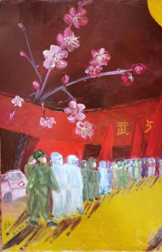 油画：逆行者—向死而生作者：叶子