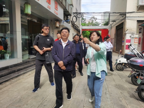 1.调研组在盘龙区桃源社区边走边看