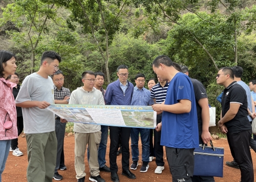 调研西山区黑荞母村污水处理站